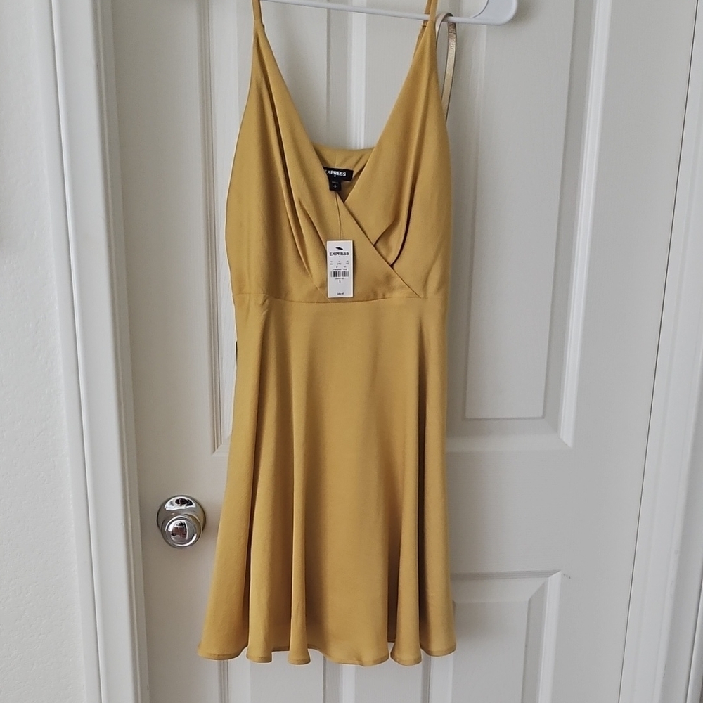Express Mustard Yellow Mini Dress